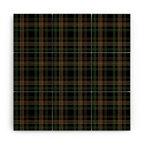 Camilla Foss Midnight Plaid Wood Wall Mural