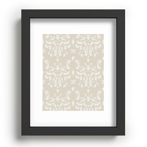 Camilla Foss Modern Damask Gray Recessed Framing Rectangle