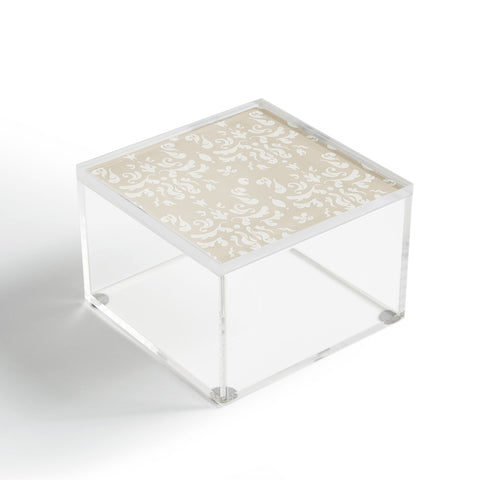 Camilla Foss Modern Damask Gray Acrylic Box