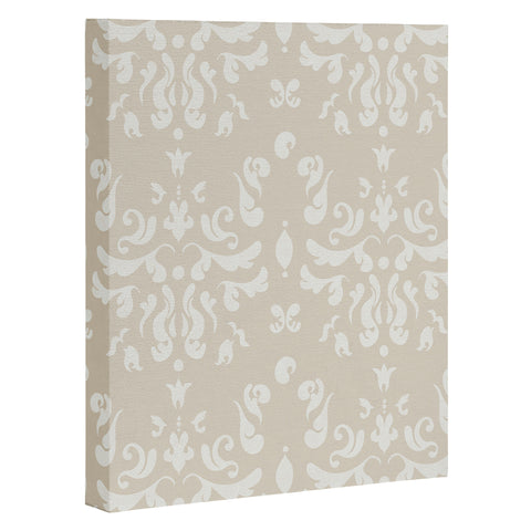 Camilla Foss Modern Damask Gray Art Canvas
