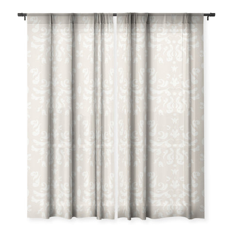 Camilla Foss Modern Damask Gray Sheer Non Repeat