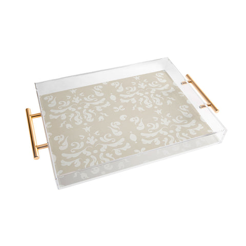 Camilla Foss Modern Damask Gray Acrylic Tray