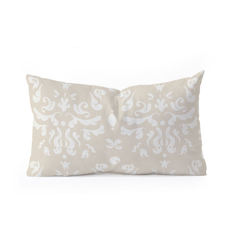 Camilla Foss Modern Damask Gray Oblong Throw Pillow
