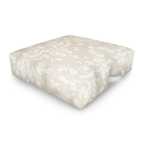 Camilla Foss Modern Damask Gray Outdoor Floor Cushion