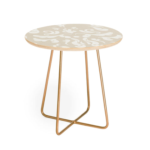 Camilla Foss Modern Damask Gray Round Side Table