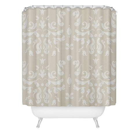 Camilla Foss Modern Damask Gray Shower Curtain