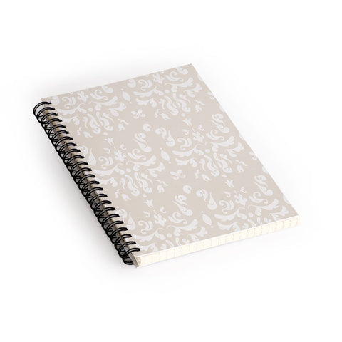 Camilla Foss Modern Damask Gray Spiral Notebook