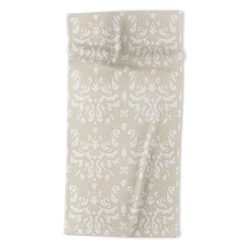 Camilla Foss Modern Damask Gray Beach Towel