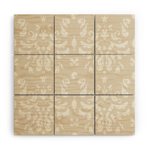 Camilla Foss Modern Damask Gray Wood Wall Mural