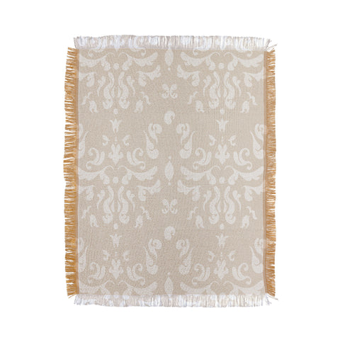 Camilla Foss Modern Damask Gray Throw Blanket