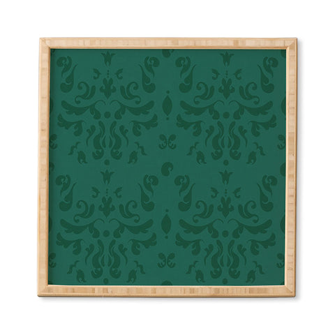 Camilla Foss Modern Damask Green Framed Wall Art