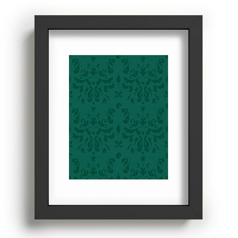Camilla Foss Modern Damask Green Recessed Framing Rectangle