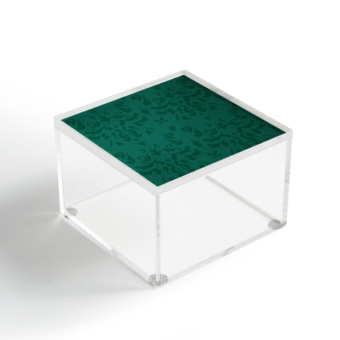 Camilla Foss Modern Damask Green Acrylic Box