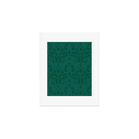 Camilla Foss Modern Damask Green Art Print