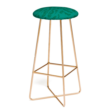 Camilla Foss Modern Damask Green Bar Stool