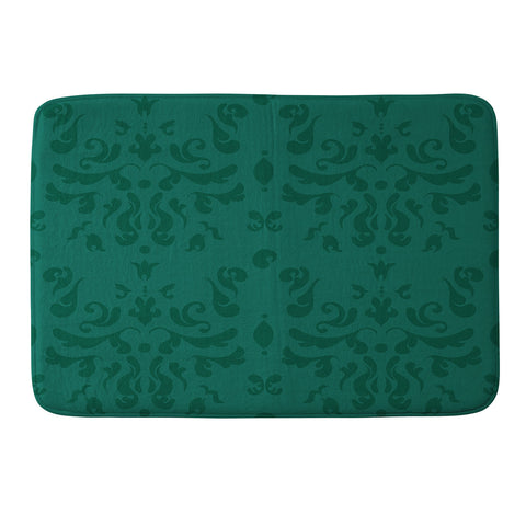 Camilla Foss Modern Damask Green Memory Foam Bath Mat