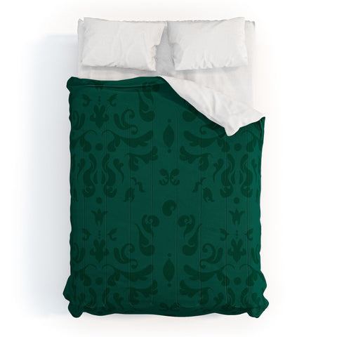 Camilla Foss Modern Damask Green Comforter