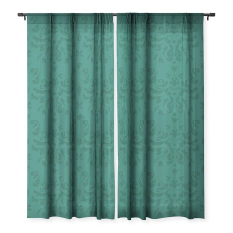 Camilla Foss Modern Damask Green Sheer Non Repeat