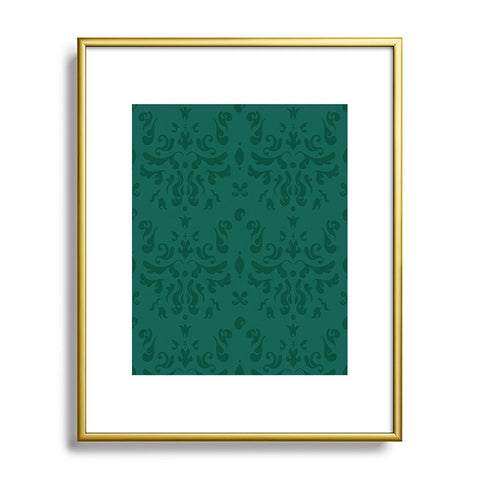 Camilla Foss Modern Damask Green Metal Framed Art Print