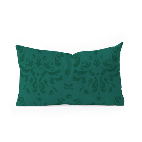 Camilla Foss Modern Damask Green Oblong Throw Pillow