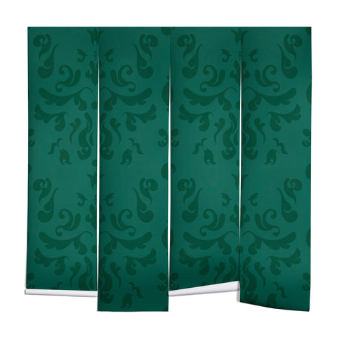 Camilla Foss Modern Damask Green Wall Mural