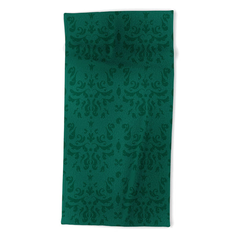Camilla Foss Modern Damask Green Beach Towel