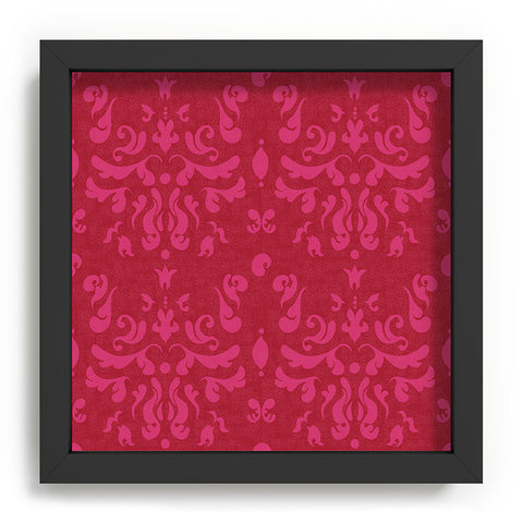 Camilla Foss Modern Damask Pink Recessed Framing Square