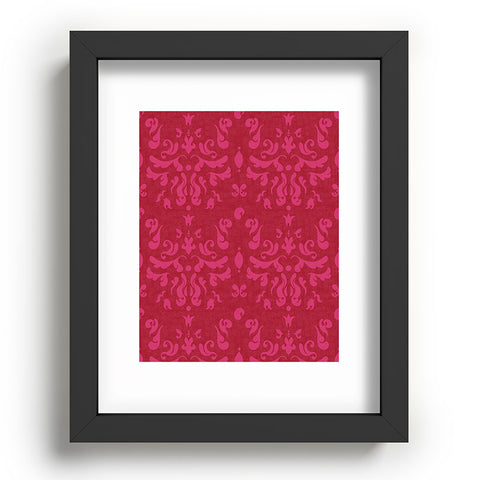 Camilla Foss Modern Damask Pink Recessed Framing Rectangle