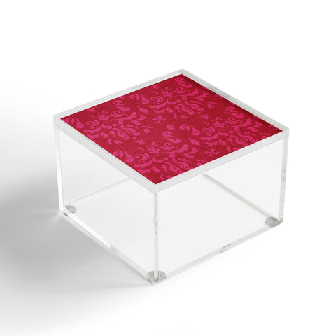 Camilla Foss Modern Damask Pink Acrylic Box