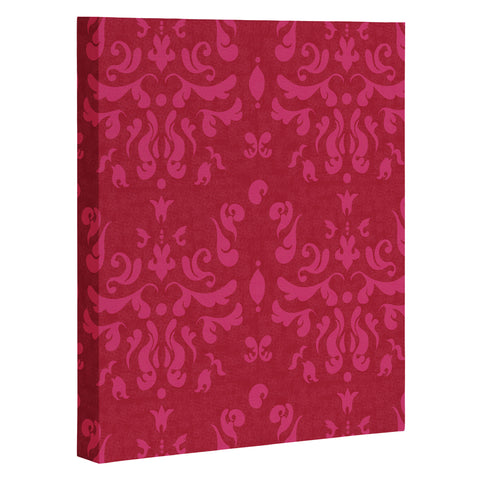 Camilla Foss Modern Damask Pink Art Canvas