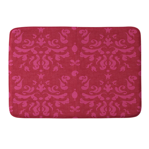 Camilla Foss Modern Damask Pink Memory Foam Bath Mat