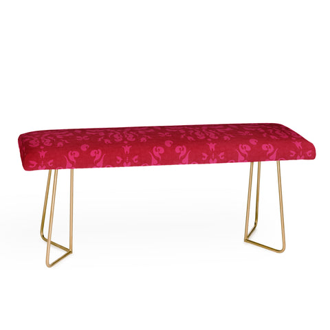 Camilla Foss Modern Damask Pink Bench