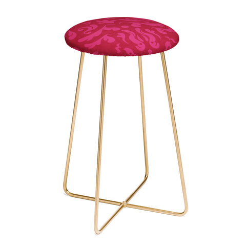 Camilla Foss Modern Damask Pink Counter Stool