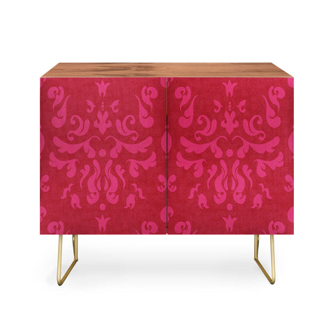 Camilla Foss Modern Damask Pink Credenza