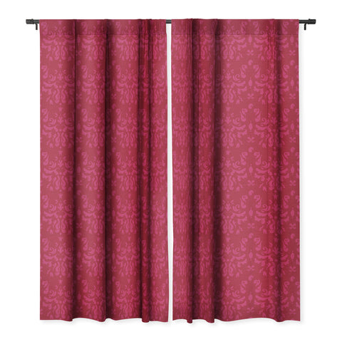Camilla Foss Modern Damask Pink Blackout Window Curtain