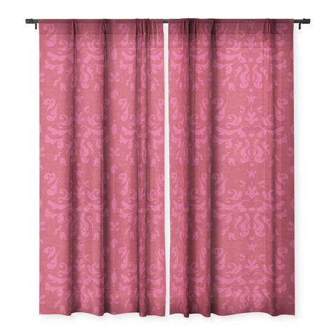 Camilla Foss Modern Damask Pink Sheer Non Repeat