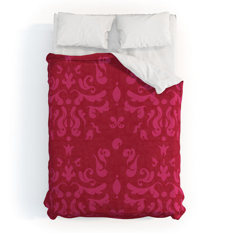 Camilla Foss Modern Damask Pink Duvet Cover