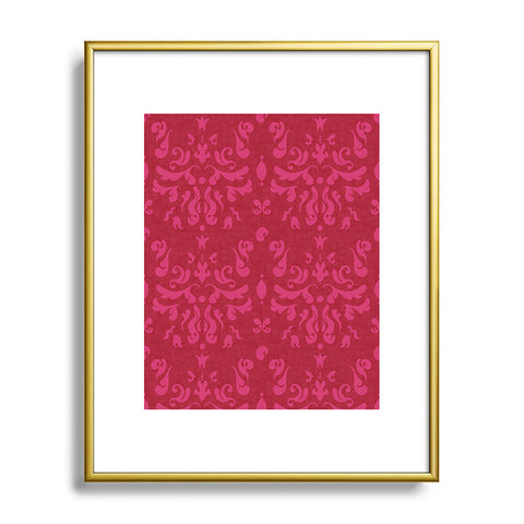 Camilla Foss Modern Damask Pink Metal Framed Art Print