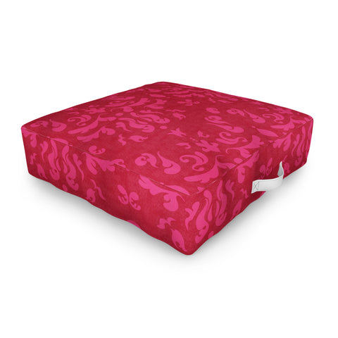 Camilla Foss Modern Damask Pink Outdoor Floor Cushion