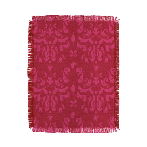 Camilla Foss Modern Damask Pink Throw Blanket