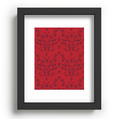 Camilla Foss Modern Damask Red Recessed Framing Rectangle