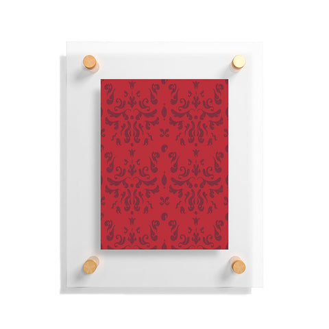 Camilla Foss Modern Damask Red Floating Acrylic Print