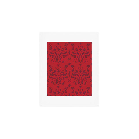Camilla Foss Modern Damask Red Art Print