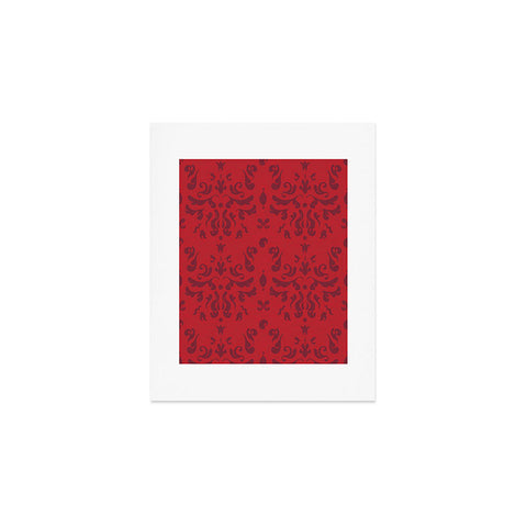 Camilla Foss Modern Damask Red Art Print