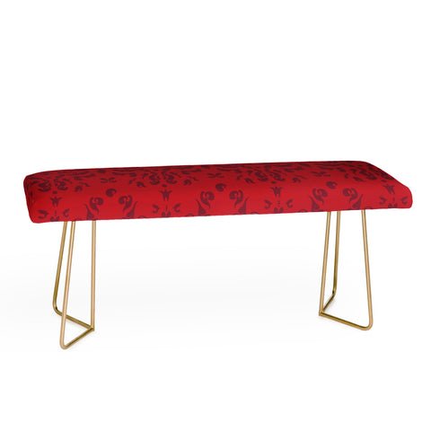 Camilla Foss Modern Damask Red Bench