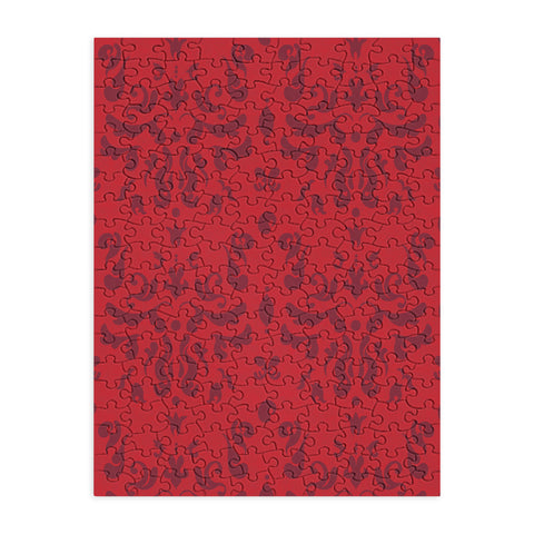 Camilla Foss Modern Damask Red Puzzle