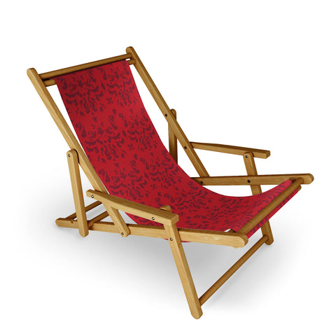 Camilla Foss Modern Damask Red Sling Chair