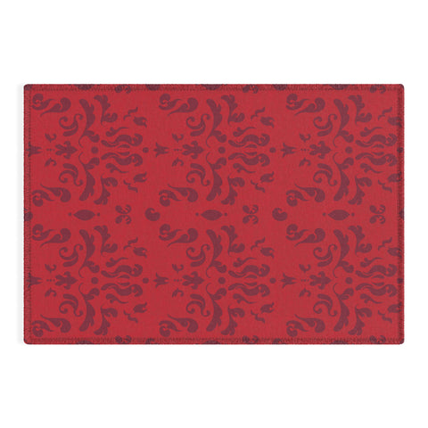 Camilla Foss Modern Damask Red Outdoor Rug