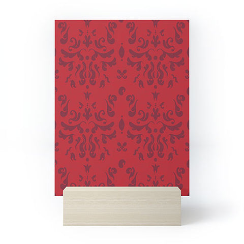 Camilla Foss Modern Damask Red Mini Art Print