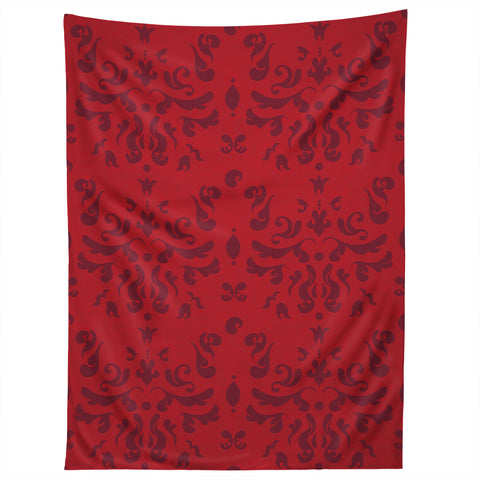 Camilla Foss Modern Damask Red Tapestry